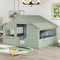 Full-Size House Bed With Roof Window And Safety Guardrail Light