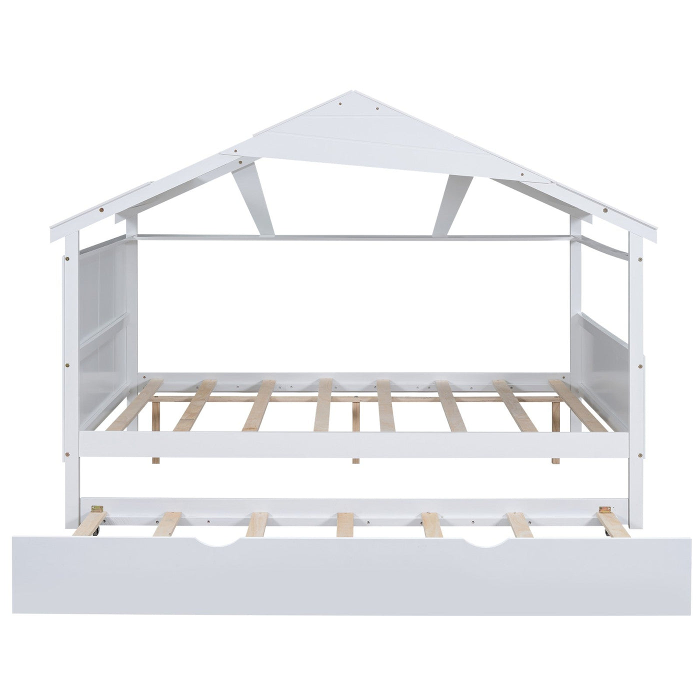 Full Size House Bed With Twin Trundle And Storage Drawer
