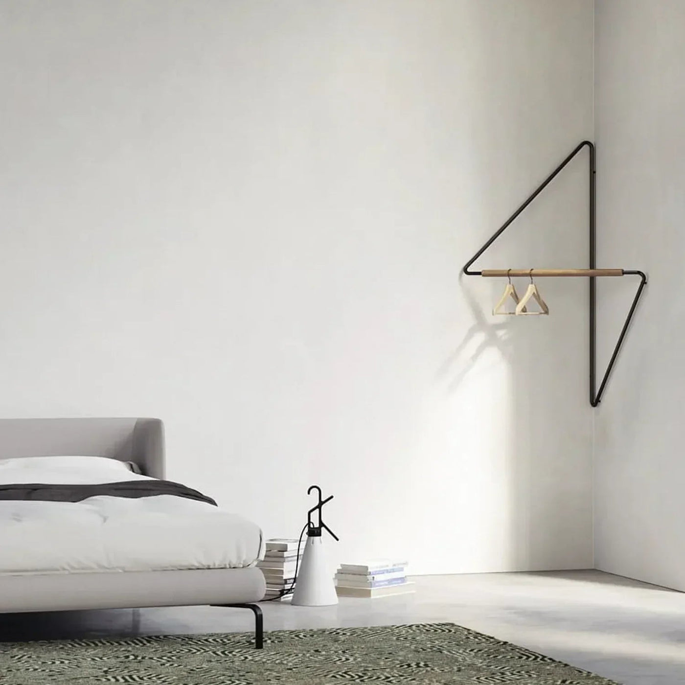 Wooden Corner Coat Hanger For Stylish Space Saving Organization 45x60cm