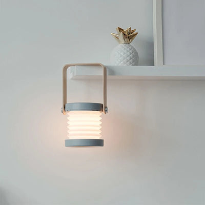 Collapsible LED Lantern With Wooden Handle Rechargeable Portable Light