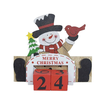 Wooden Christmas Countdown Calendar Painted Festive Holiday Home Decor