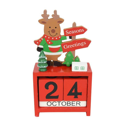 Wooden Christmas Countdown Calendar Painted Festive Holiday Home Decor