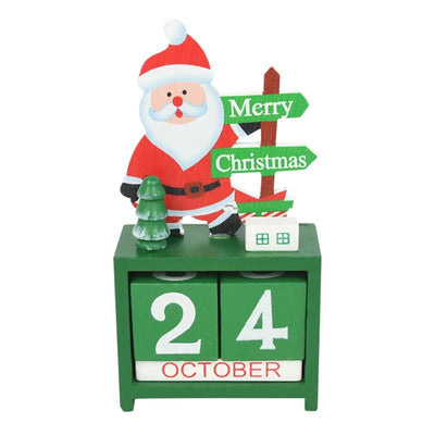 Wooden Christmas Countdown Calendar Painted Festive Holiday Home Decor