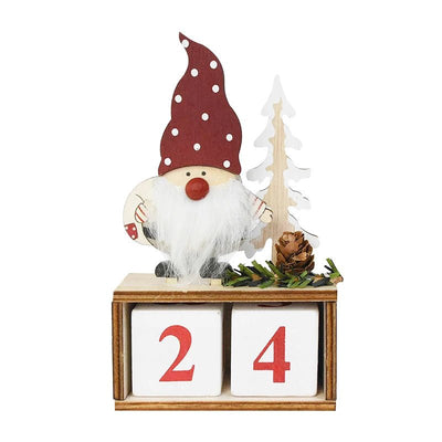 Wooden Christmas Countdown Calendar Painted Festive Holiday Home Decor