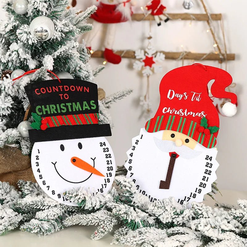 Wooden Christmas Countdown Calendar Painted Festive Holiday Home Decor