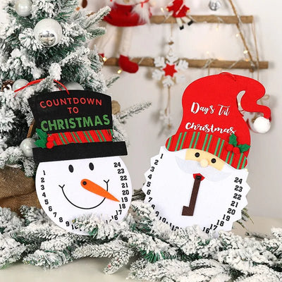 Wooden Christmas Countdown Calendar Painted Festive Holiday Home Decor