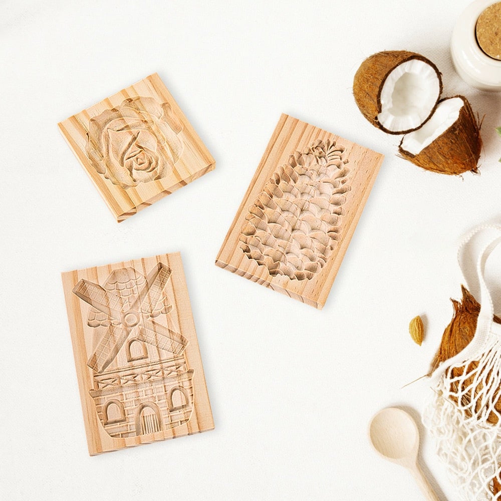 Wooden Cookie Mold For Baking And Decorative Cookie Making