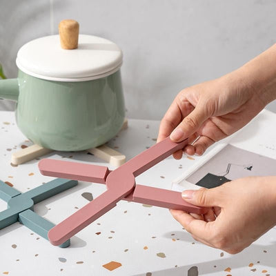 Foldable Dining Table Mat Heat Resistant Non Slip Coaster Plate Holder