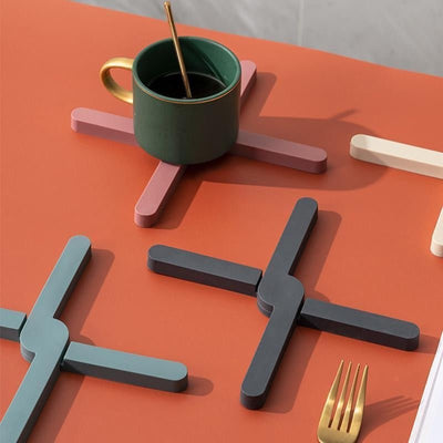 Foldable Dining Table Mat Heat Resistant Non Slip Coaster Plate Holder