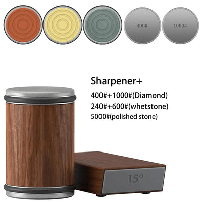 Rolling Knife Sharpener With Magnetic Holder And Diamond Sharpening Stone