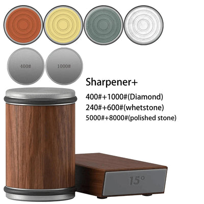 Rolling Knife Sharpener With Magnetic Holder And Diamond Sharpening Stone