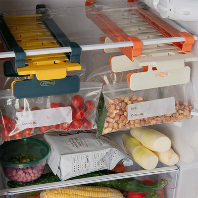 Ziplock Slideout Fridge Organizer Retractable Fresh Keeping Bag Holder